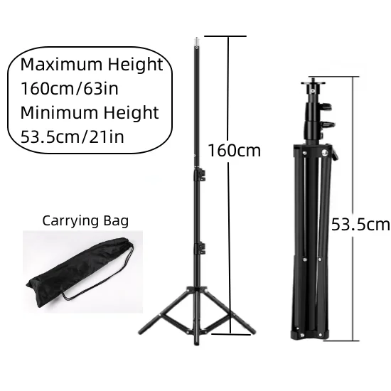 RP01-B Zware Metaallegering Lichtstatief 160 cm Statief voor Fotostudio Softbox Video Flash Reflector Verlichting Achtergrondstandaard