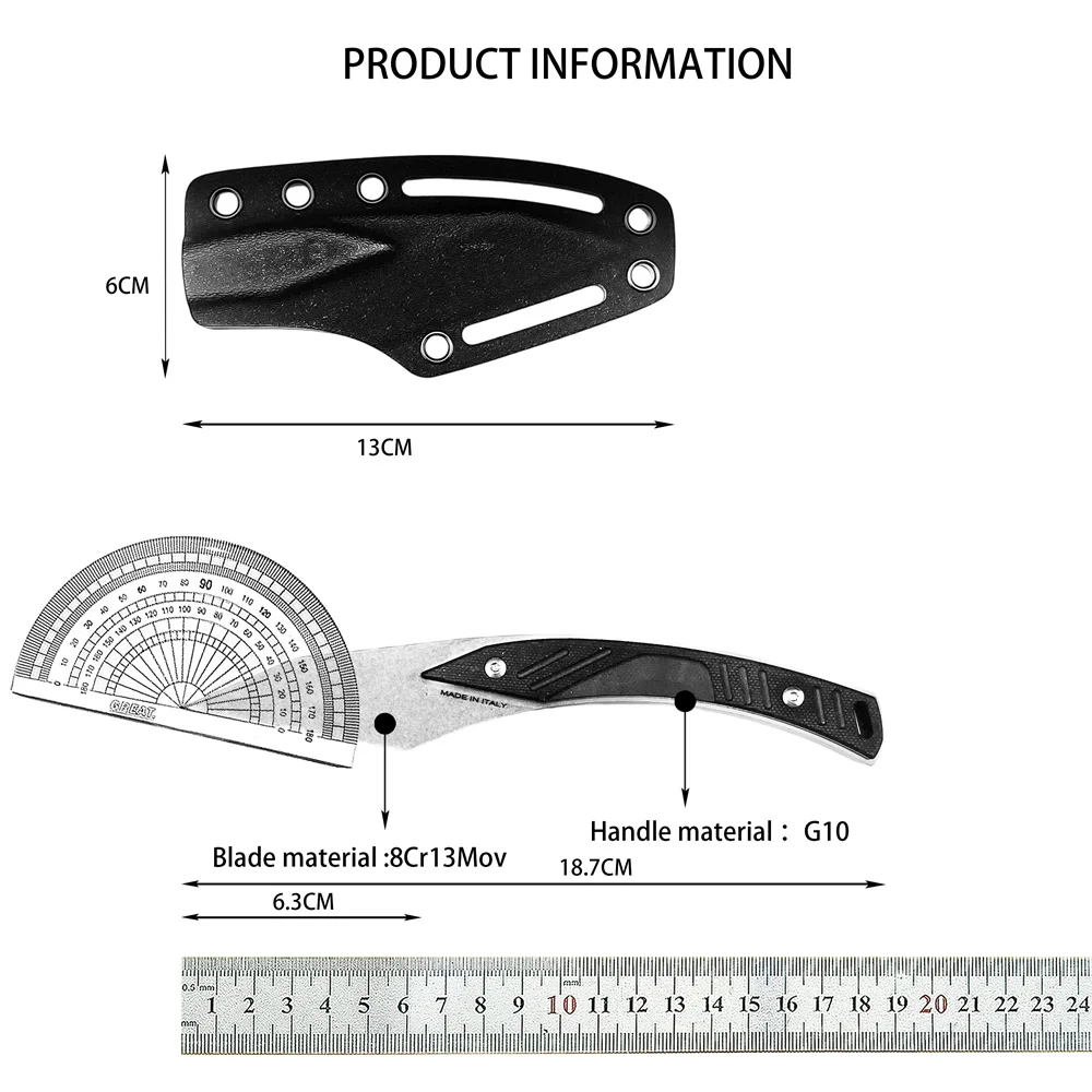 

Нож с фиксированным клинком KiRi, сталь 8Cr13Mov, рукоять G10, с ножнами, многофункциональный инструмент для активного отдыха, кемпинга, охоты, выживания, EDC