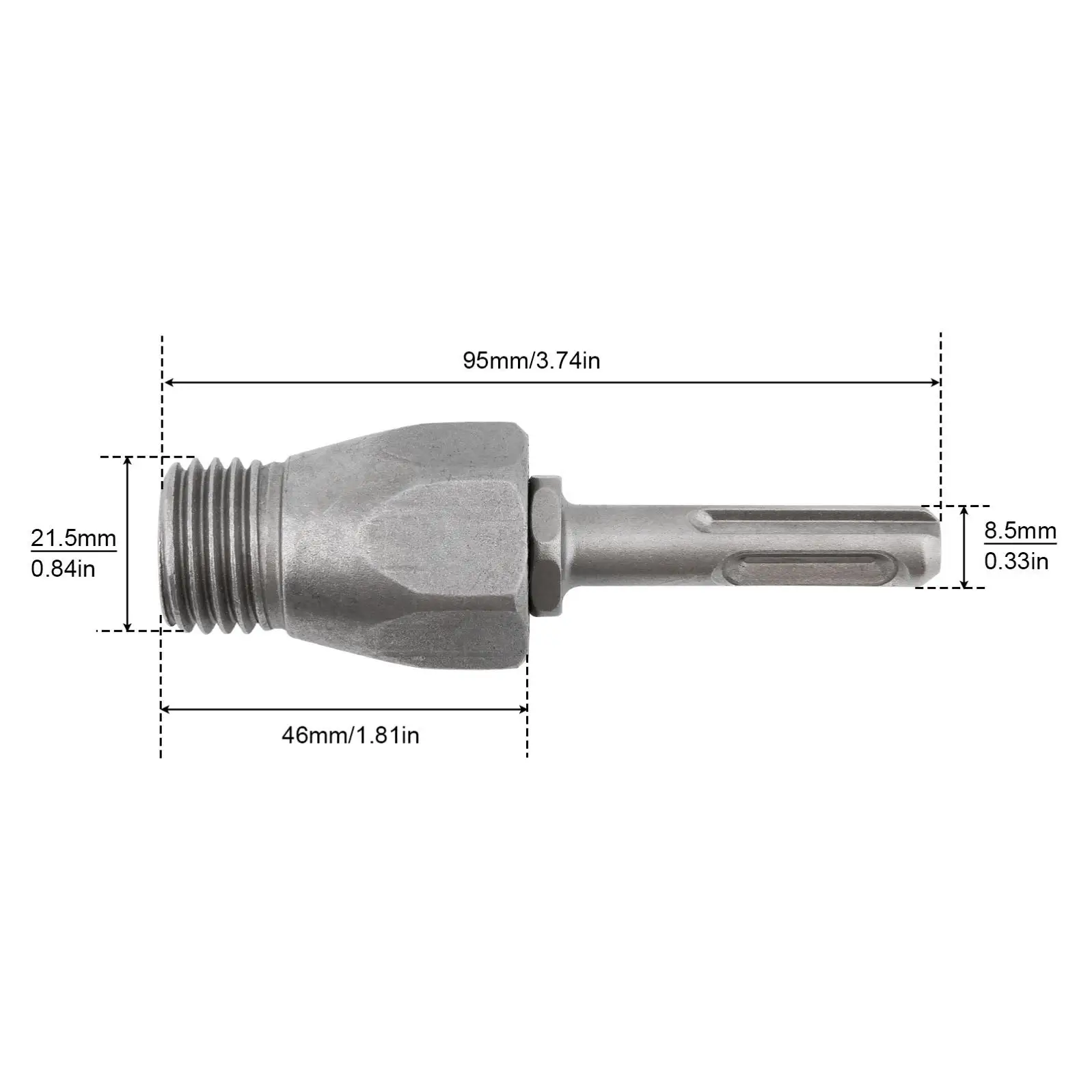 13mm Concrete Hole Saw SDS Plus Shank Arbor Adapter Round Handle Connecting Rod for M22 Electric Hammer Core Drill Bits Tool