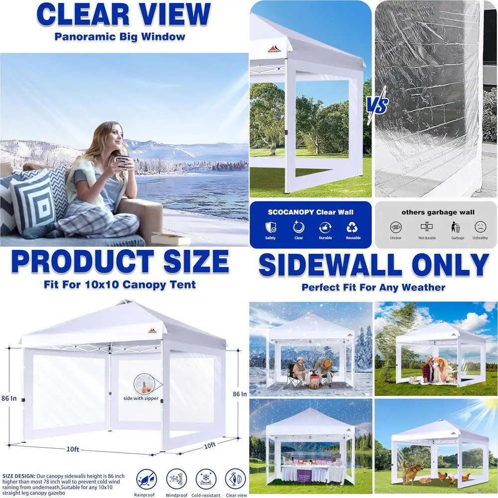 

Набор белых боковых стен с навесом 10x10, набор из 3 предметов Sunwall