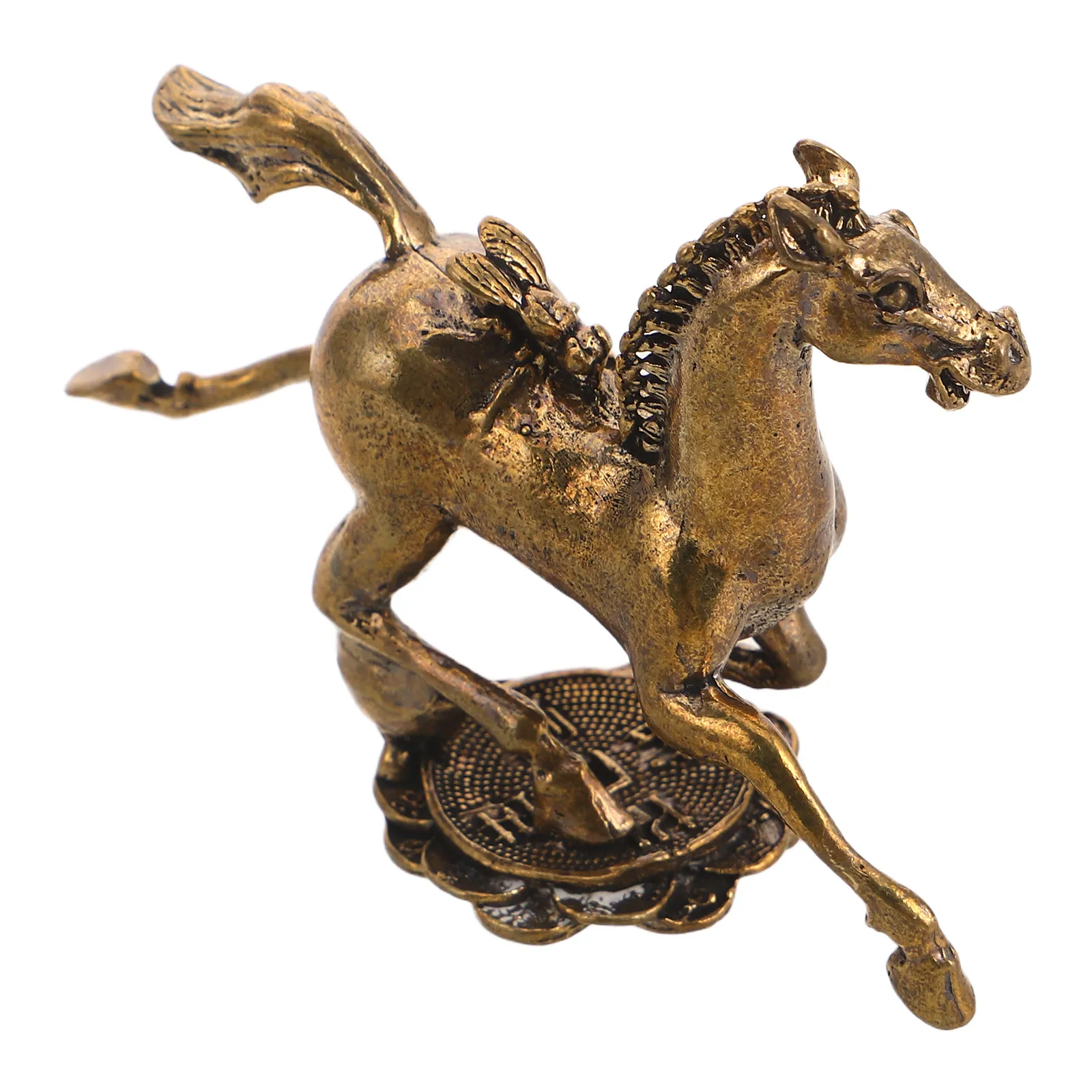 

Новогодняя латунная скульптура китайского зодиакального коня, бегущий конь, украшение для офисного стола, подарок на Весенний фестиваль 2026, на удачу