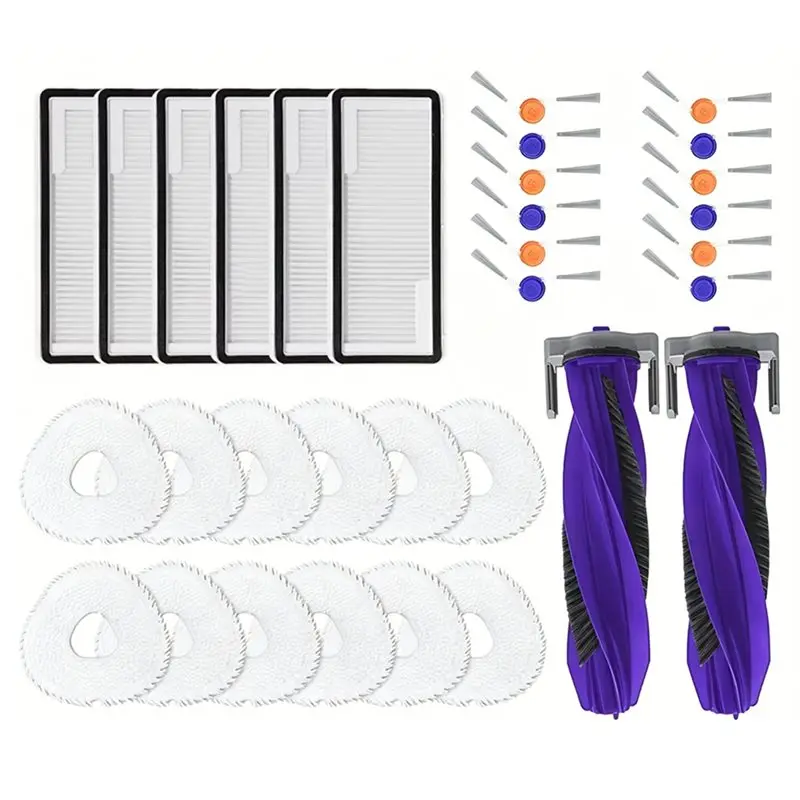 A97T 32PCS Vacuum Main Side Brush Filter Mop Cloth For Narwal