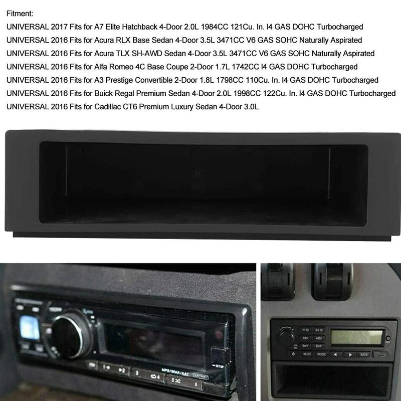 Portavasos Universal para salpicadero de coche, caja de almacenamiento de plástico para Radio Estéreo, doble 1 Din