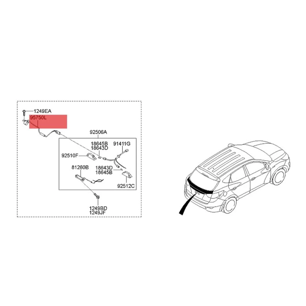 Car Rear View Camera 95760 1K501 95790-2S112 for Kia Sorento Hyundai IX35 IX20 Tucson Santa Fe Backup Park Assist