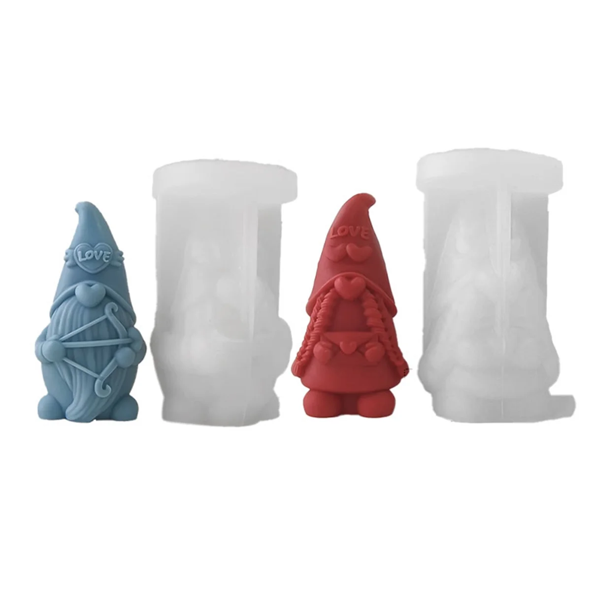 Valentine's Day Series Dwarf 3D Silicone Mold DIY Candle Plaster Ornament Mould Love Gnomes Handmade Soap Making