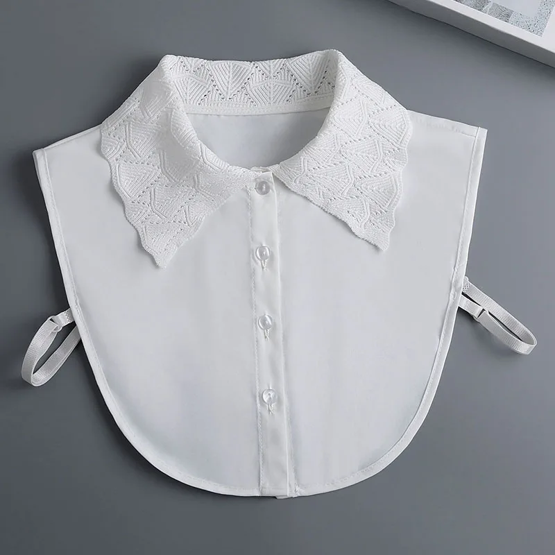 

Vintage Lapel Half Shirt Fake Collar for Women Removable Blouse Tops White False Collar Woman Sweater Shirt Detachable Collars