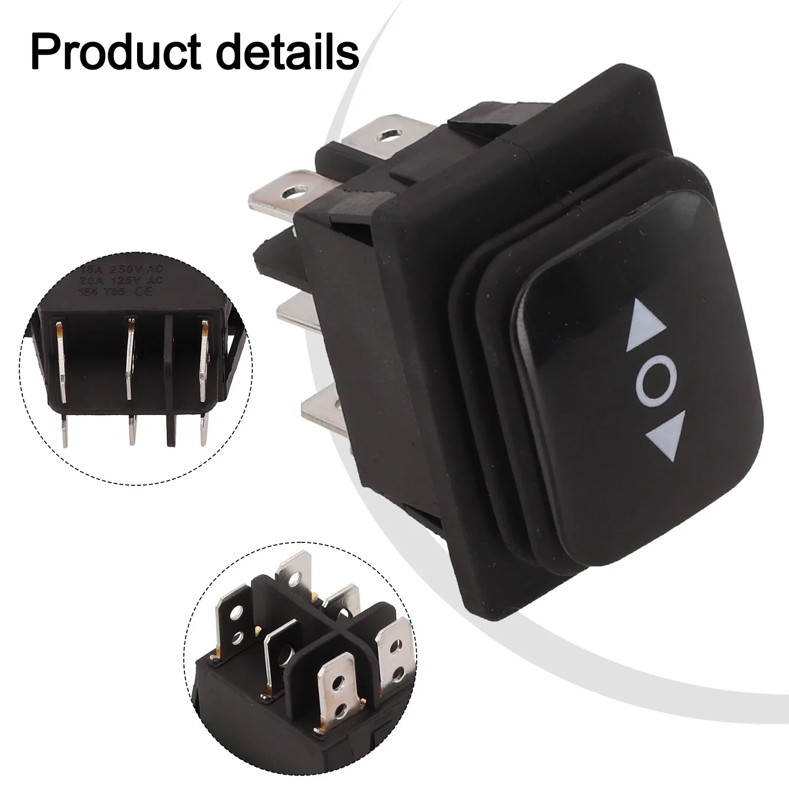 Ready For Immediate Use For DIY Electronics Momentary Polarity Reverse Switch Crimped Rocker Switch Power Rating 10A At 250V AC