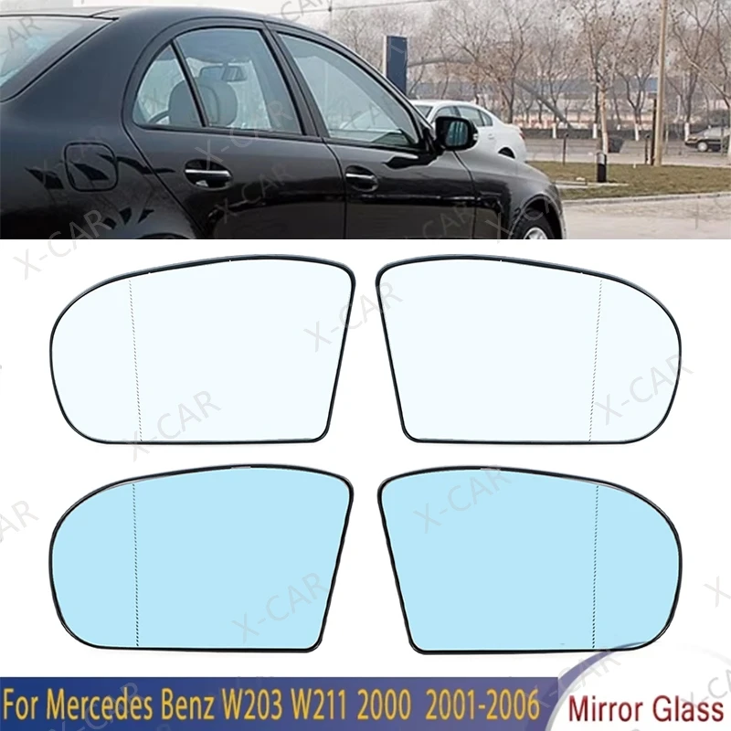 Car Rearview Heated Clear Side Mirror Glass Lens Wide Angle For Mercedes Benz W203 W211 2000 2001-2006 2038100121 2038101021