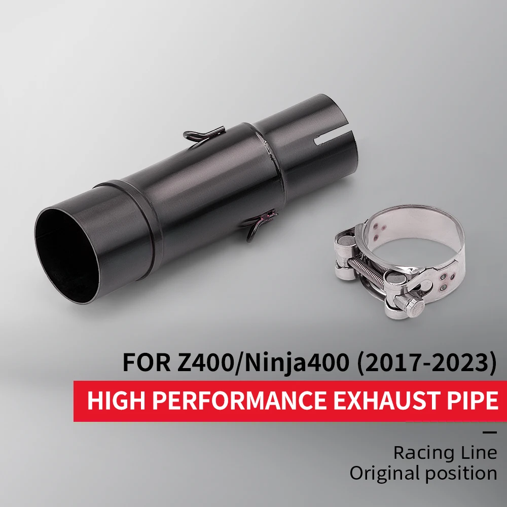 

Ninja 400 Slip-on Exhuast Middle Link Pipe Escape Muffler Adapter 51mm Connect Pipe for Ninja400 Z400 2017-2023