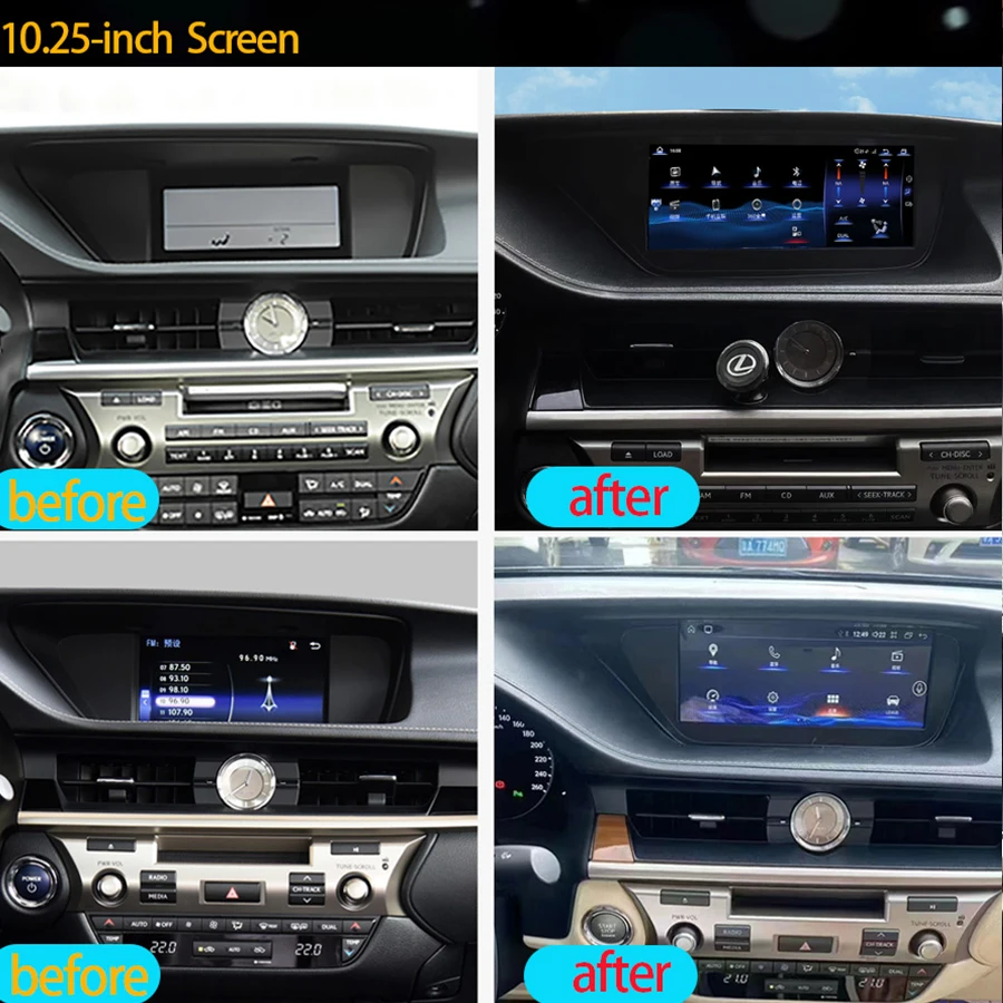

10,25-дюймовый автомобильный радиоприемник с Linux для Lexus ES ES300h ES350h ES300 ES330 ES350 2013-2017, CarPlay, Android Auto, мультимедиа, GPS