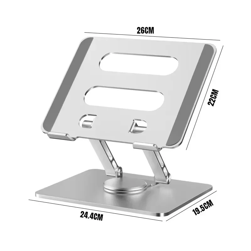 Uniwersalny 360 °   Obrotowy, składany aluminiowy stojak na laptopa i tablet, przenośny uchwyt biurkowy — zdjęcie 7