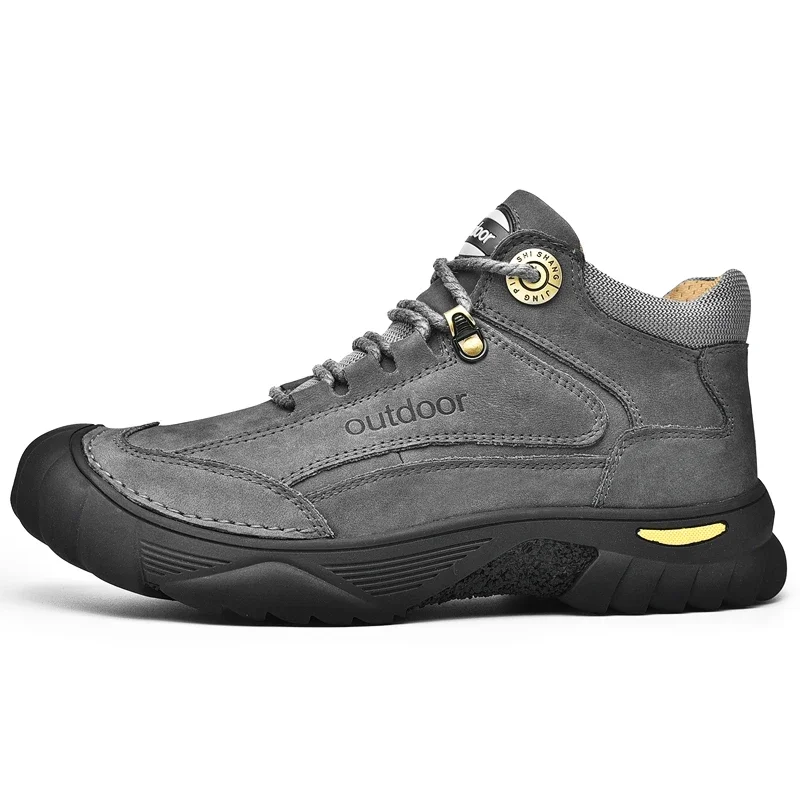 Man Casual Boots Winter Black Genuine Leather Comfy Men\'s Shoes Fashion Luxury Brand Men Boots New Design Outdoor Hiking Boots