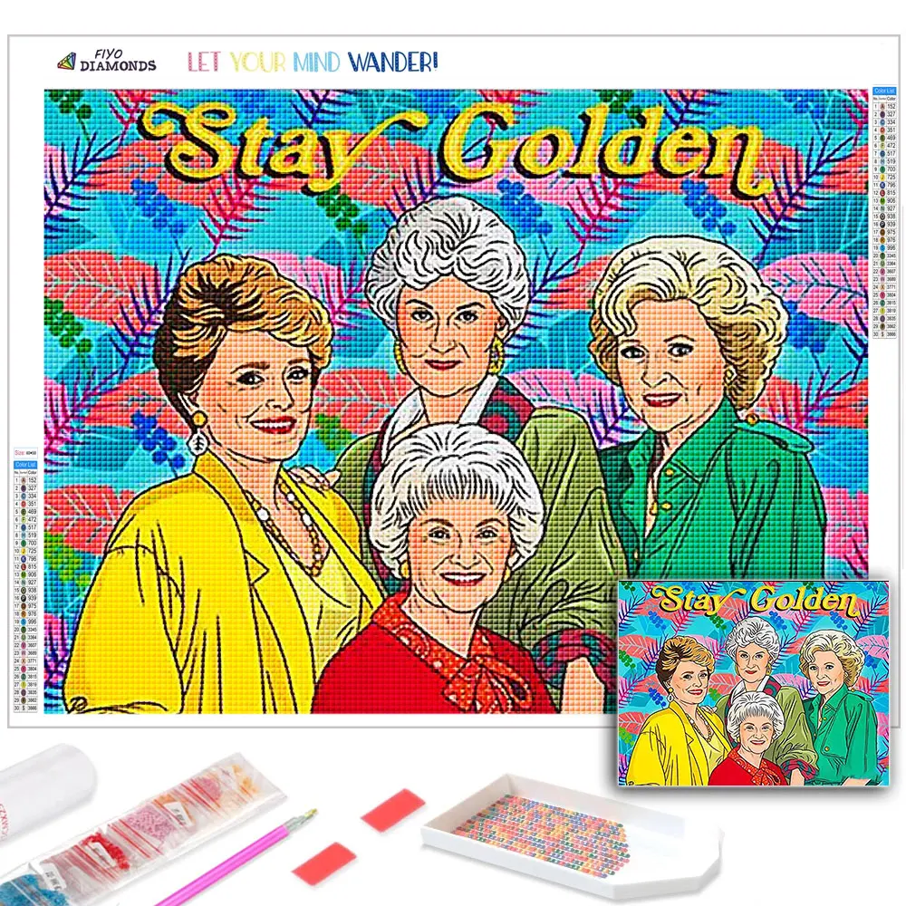 Diamond Painting The TV Show Golden Girls Diamond Mosaic Art for Adults Full Drill Rhinestones Paint with Diamond Home Decor