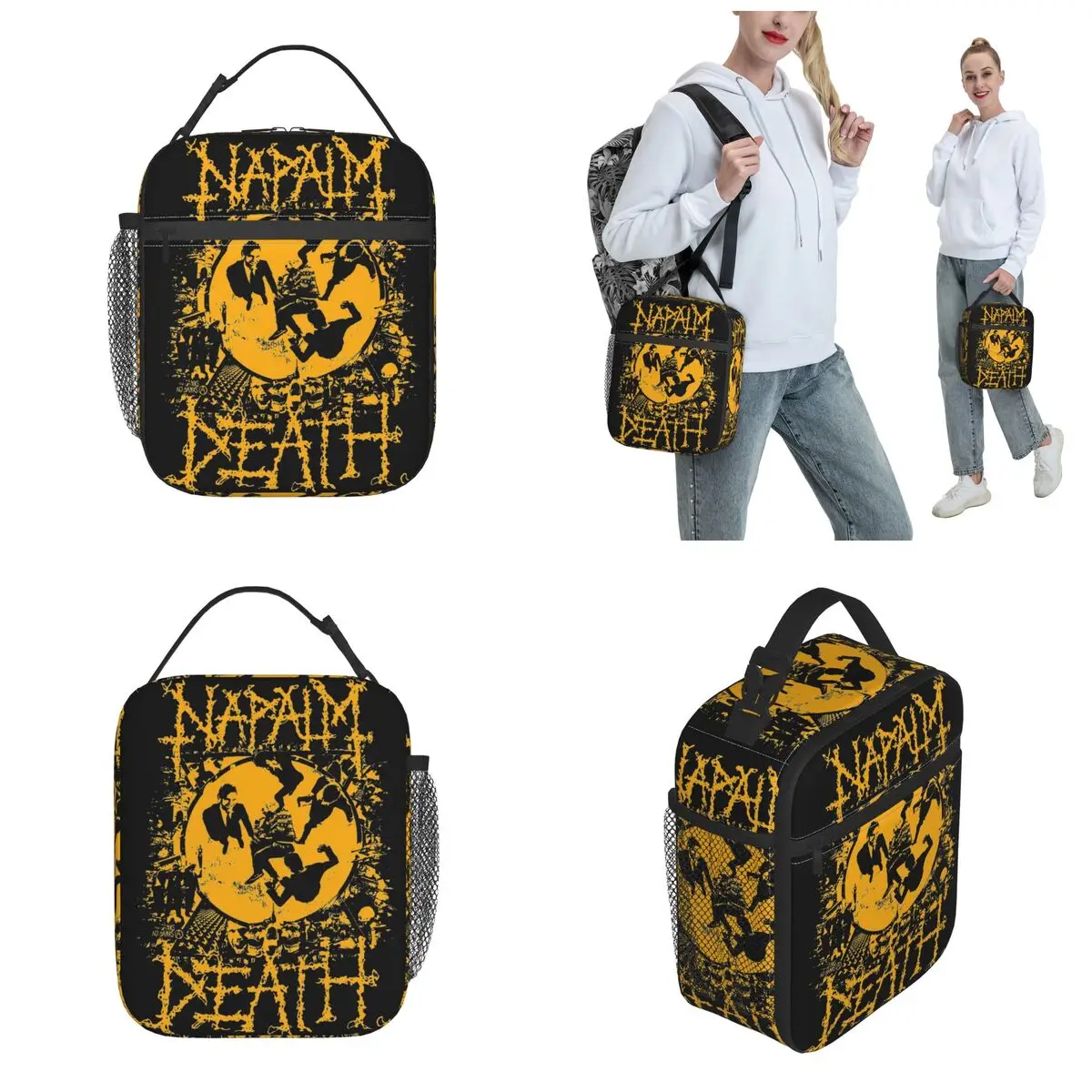 Napalm Death Music Band isoliert Lunch Bag Death Metal Lebensmittel behälter tragbare Kühler Thermal Bento Box für die Arbeit