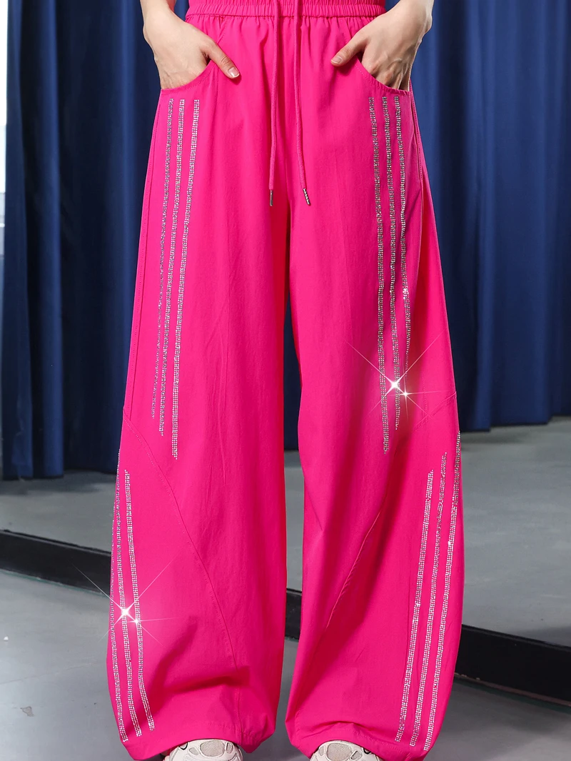 sparkling-high-waisted-wide-leg-pants-for-women-summer-thin-dance-fitness-yoga-square-dancing-pants-diamond-embellished-sporty