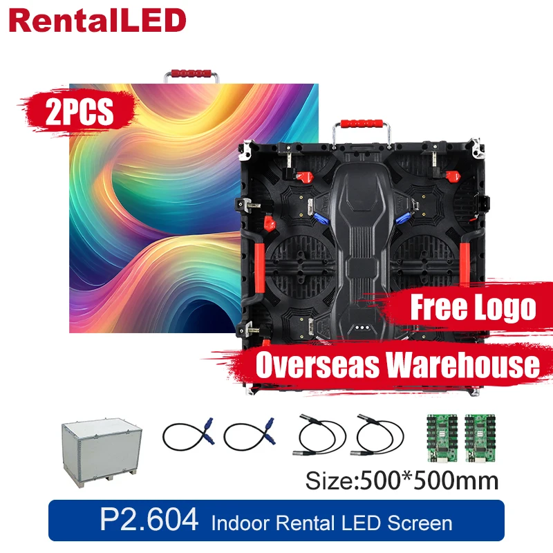 

Concert P2.6 LED Screen Indoor Rental 0.5m×0.5m Die Casting Aluminum Stage Event Background LED Display Panel Overseas Warehouse