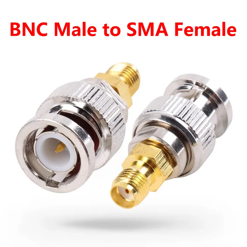 

5/20/100PCS BNC Male to SMA Female Adapter RF Coaxial Converter SMA Female to BNC Male Goldplated Straight Antenna Connector