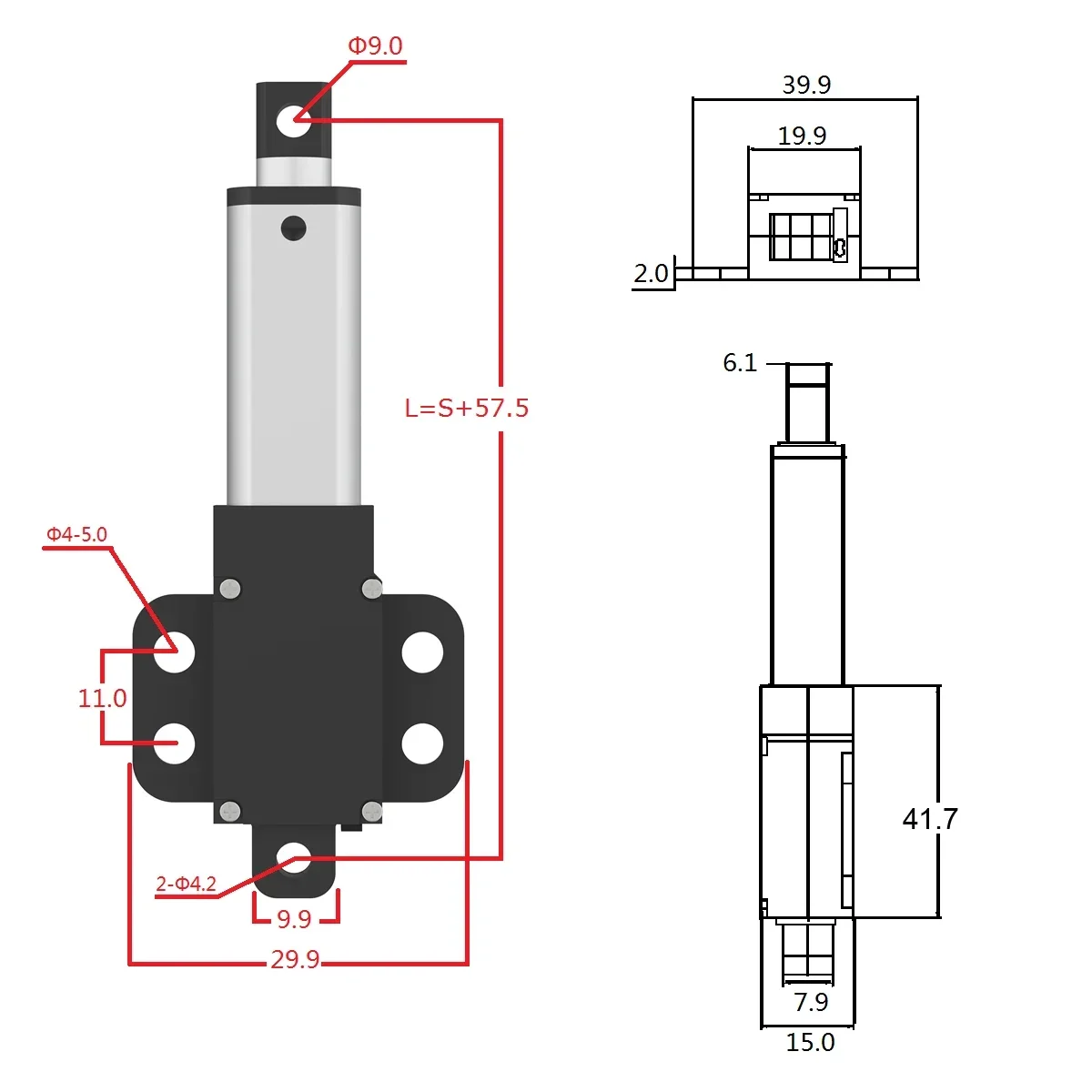 12V Linear Actuator Electric Motor Stroke Length 30/50/100/150mm Load Capacity 20/50/70/150N For Remote Control With Bracket 6