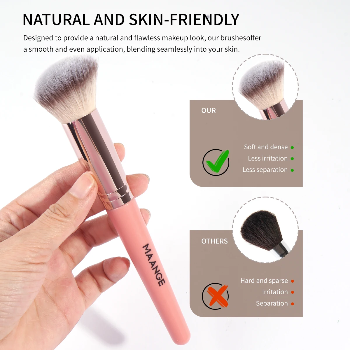 MAANGE-Pincéis de maquiagem angular, cabelo sintético premium, contorno facial, pó bronzeador, lustrando, amigo da pele, ferramentas de maquiagem