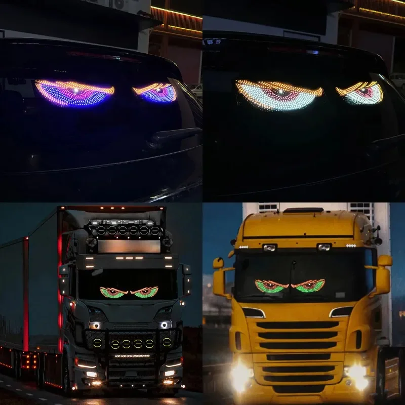 Cars with Animated Blinking Demon Eyes General Motors Flexible LED Display Front and Rear Windshield Dynamic Light - Image 3