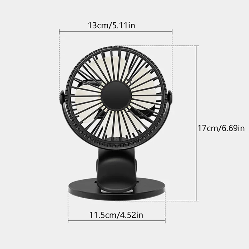 Ventilateur à pince aste par USB, ventilateur à pince portable, ventilateur rotatif à 360 °