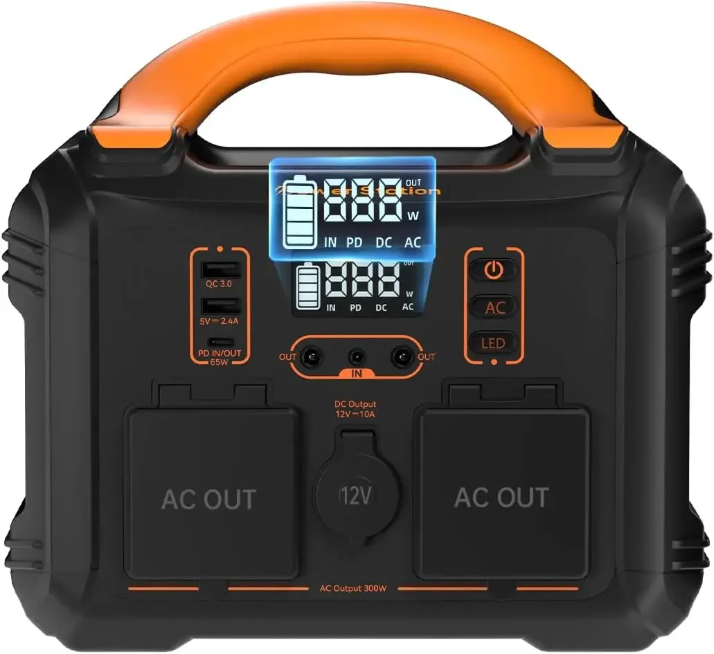 

Portable Power Station 300W(Peak 600W) 297Wh Solar Generator with 120V Pure Sine Wave AC Outlet｜Battery Power Supply with LE