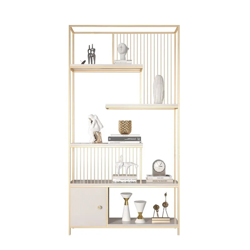 Estantería de piso a techo, estante Bogu para sala de estar, estante de hierro forjado para oficina, partición simple moderna, estante de exhibición de productos