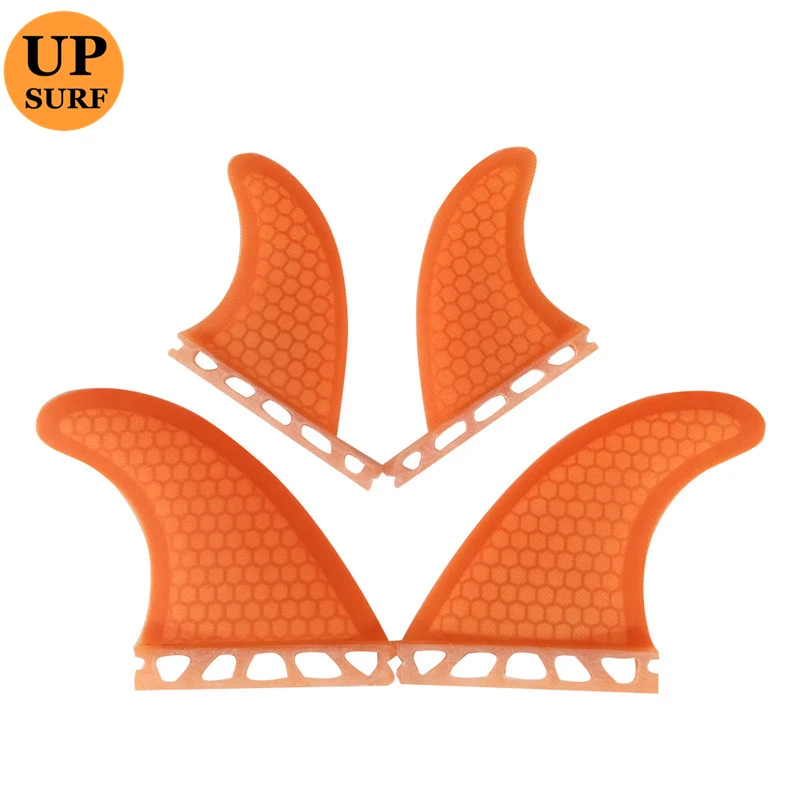 

UPSURF FUTURE Fins Quad Set G3+GL Blue/Orange Carbon Paddle Sup Board Accessories Fiberglass Honeycomb tabla surf For Sup Fins