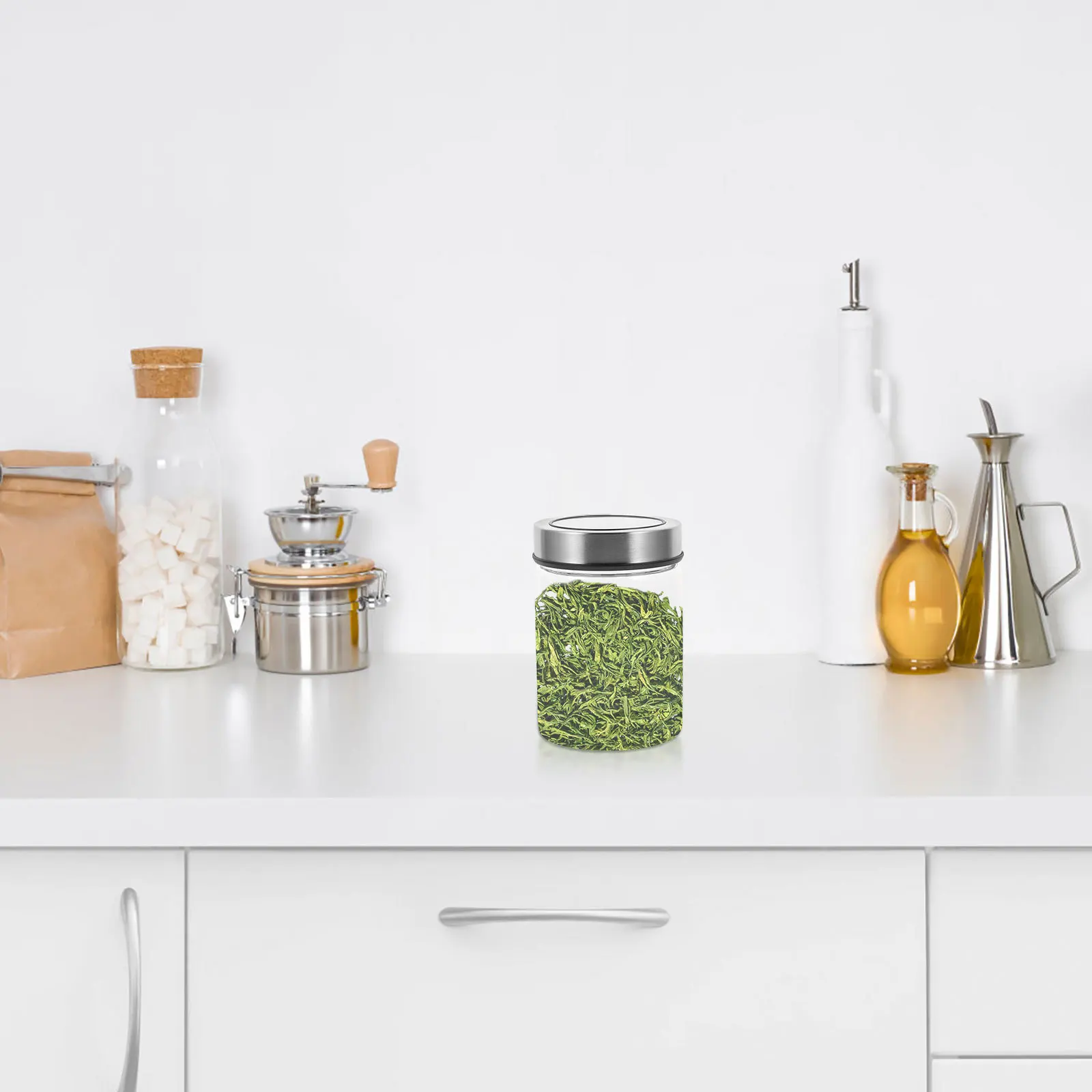 

1Pcs Glass Sealing Jar Heavy Keeping Bottle Heat Resistant Food Container for Dry Milk Powder Household