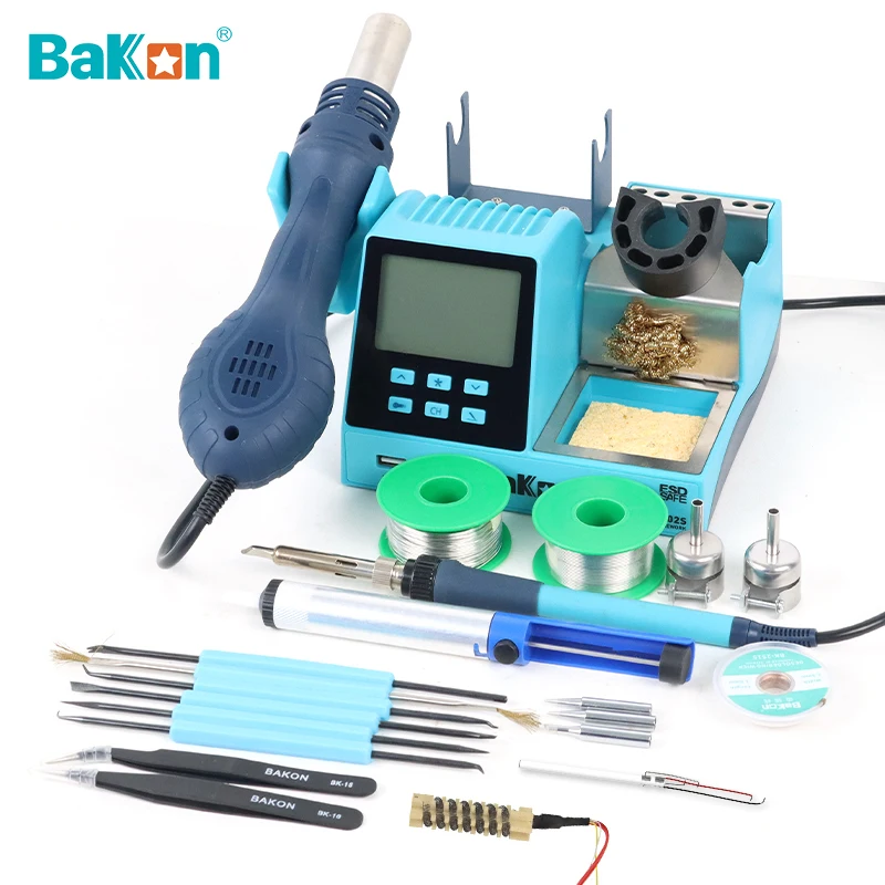 2024 NEW Bakon Soldering And Rework Station 2 in 1 Welding Machine Hot Air Gun Professional Cell Phone Repair Tool