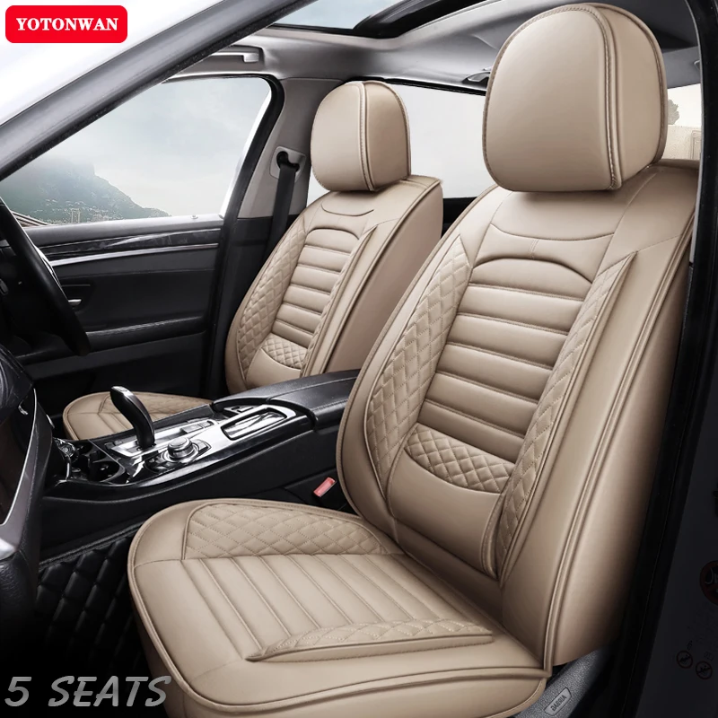 

YOTONWAN Luxurious Leather Full Set Car Seat Covers Universal For Audi Q5L Nissan Teana Sentra Qijun Qashqai J10 J11 350Z 307Z