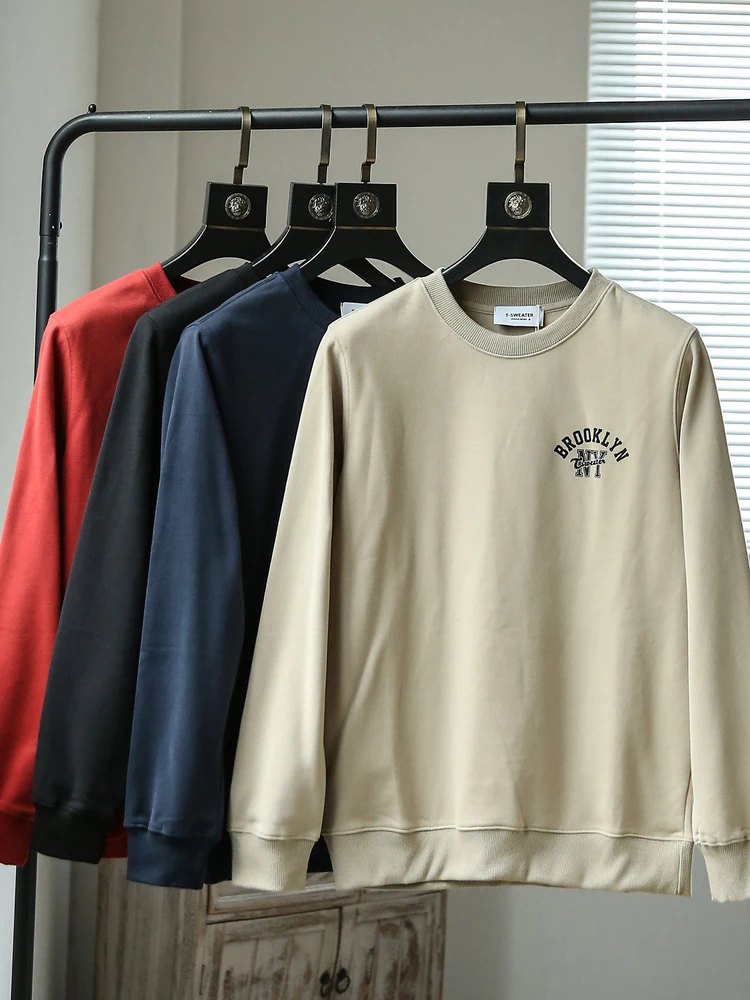 

Retro American Cotton Fce Long Sve round Ne Sweatirt Jaet for Men Warm Casual Sle Letter Print Outerwear