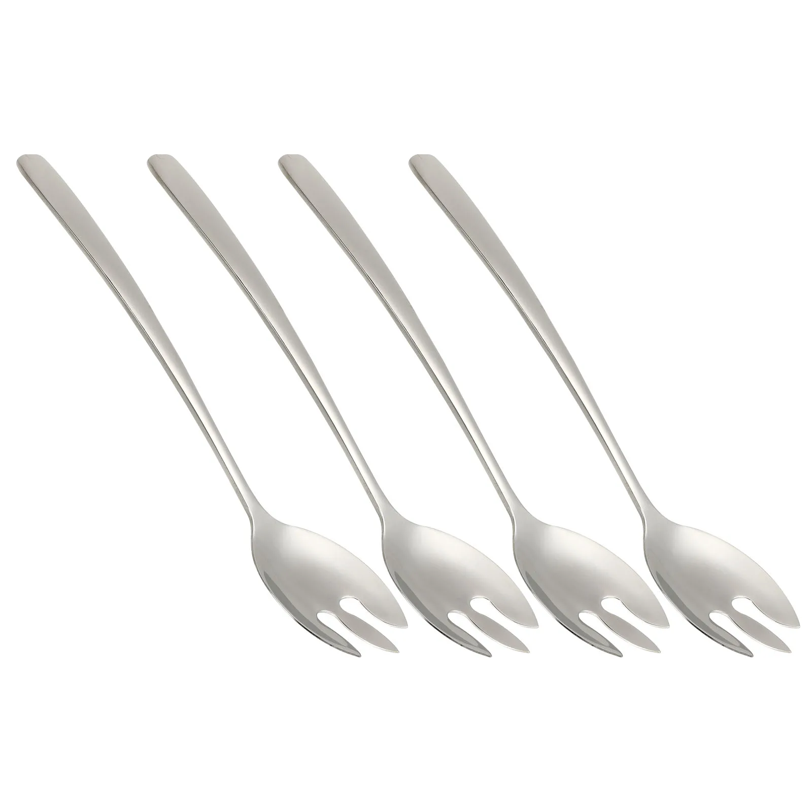 

4 Pcs 304 Stainless Steel Salad Forks Lightweight Fruit Dessert Cake Picks BBQ Party Child Serving Metal Tableware
