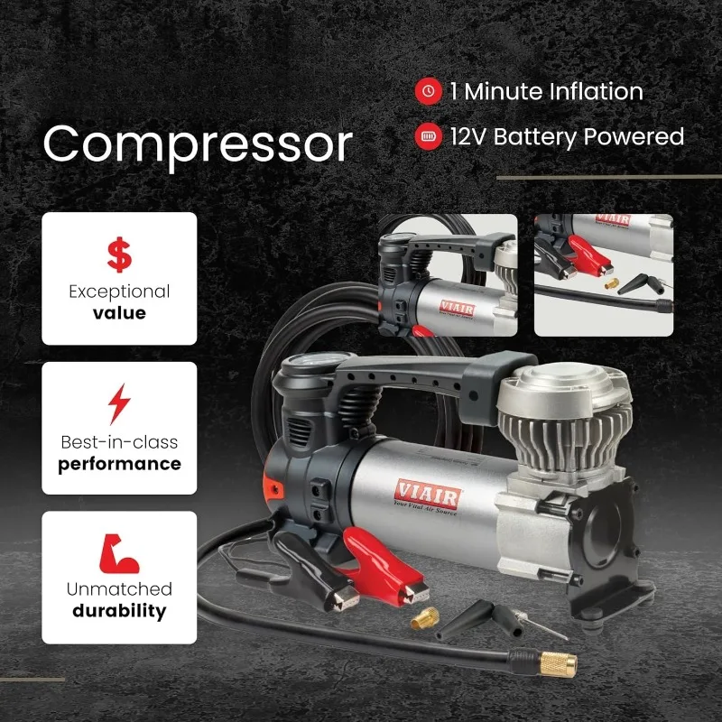 88P - 00088 منفاخ إطارات محمول على/خروج ضاغط هواء للسيارة والشاحنات وسيارات الدفع الرباعي وRV | مضخة شديدة التحمل 12 فولت 120 رطل لكل بوصة مربعة #2