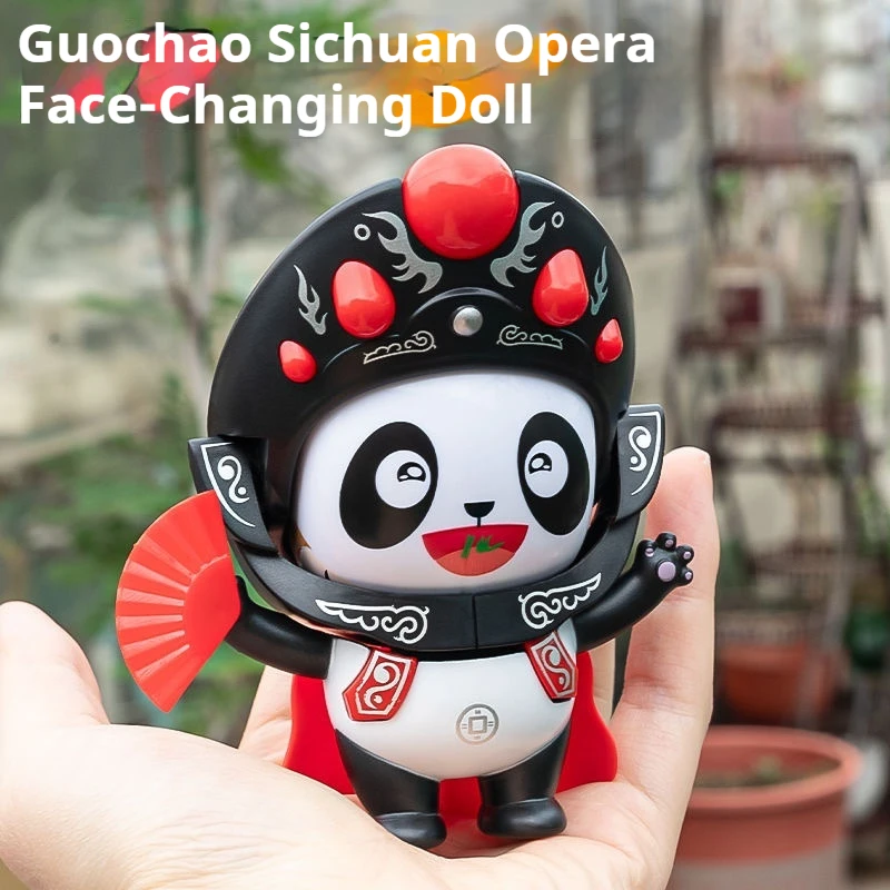 Sichuan Opera Face Mask Panda Face Changing Doll National Essence Intangible Cultural Heritage Doll Cultural and Creative Gift