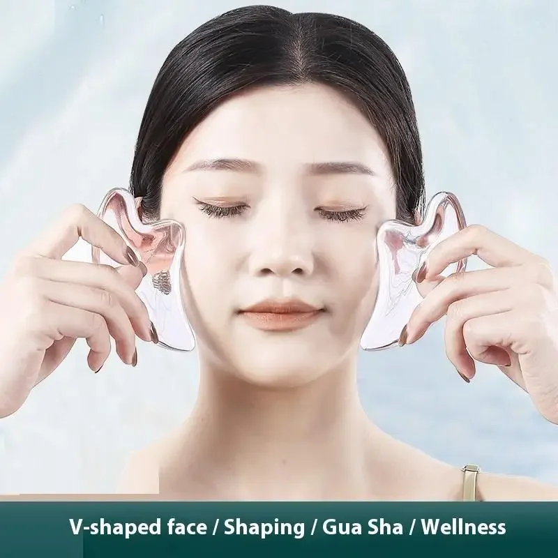 1Pcs Transparent Gua Sha Massage Board for Face Lifting Resin Gua Sha Scraping Massager Tool for Facial Therapy