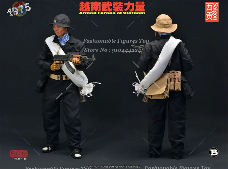BGM BGM-014 1/6 مقياس تحصيل الشكل معركة الملابس القوات المسلحة فيتنام سايجون 1975 صالح 12 بوصة عمل الشكل دمى الجسم #6