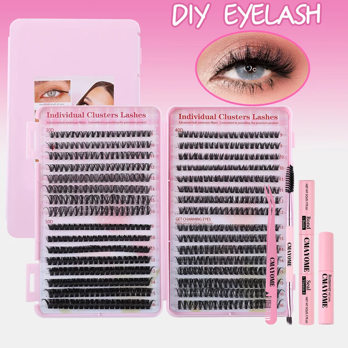 Eyelash Book Segmented Eyelashes False Eyelashes Large Capacity 640 Tufts 30D/40D Hot Melt Single Tufts Eyelashes