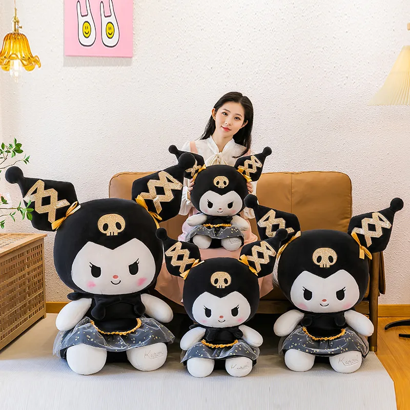 Pluszak Kawaii Kuromi Sanrio, urocza pluszowa lalka Kuromi, wypchana zabawka, słodki pluszak dla dzieci, prezent urodzinowy, uroczy prezent walentynkowy