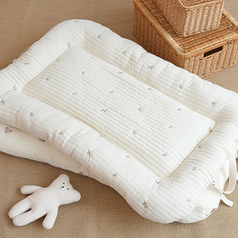 90x65CM Babynest Newborn Cotton Portable Dual-use Mattress Breathable Mesh Baby Sleeping Bed Kindergarten