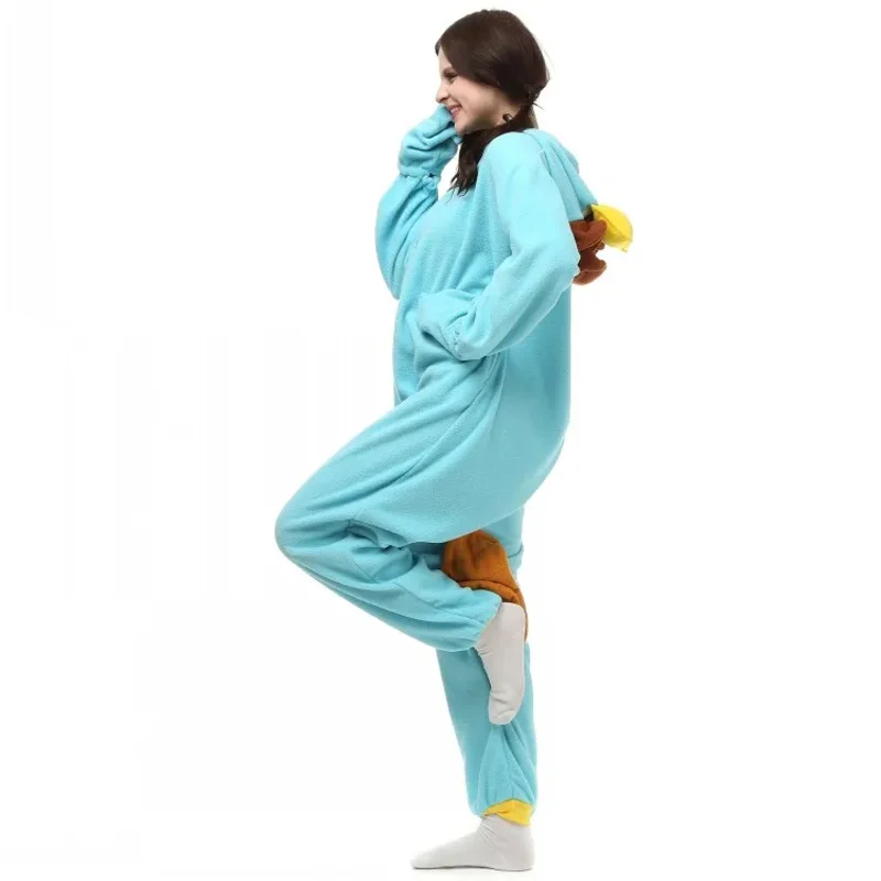 Pijamas de Cosplay de monstruo para adultos, ropa de dormir de animales, mono, disfraces Unisex, Perry the Platypus