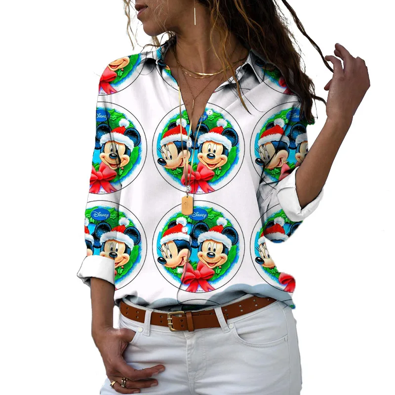 Carnival Christmas Disney Mickey and Minnie Anime 3D Printing Fall New Harajuku Style Cute Casual Top Beach Cartoon Shirt 2022