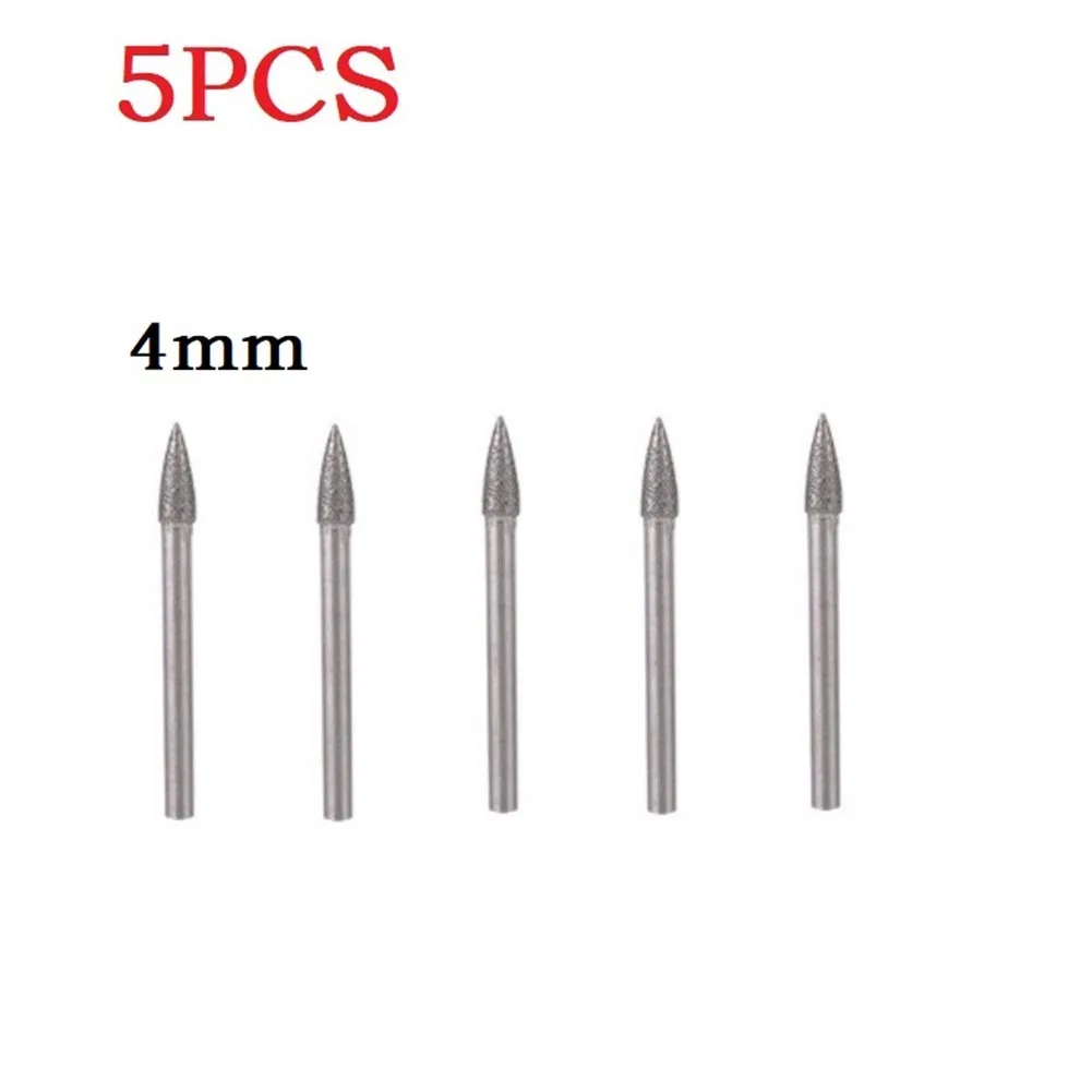 

Drill Grinding Needle Head Hand Tools 3mm Shank Diameter 5PCS Burr Drill Bit Set Silver Tone Triangle 33-40mm Length