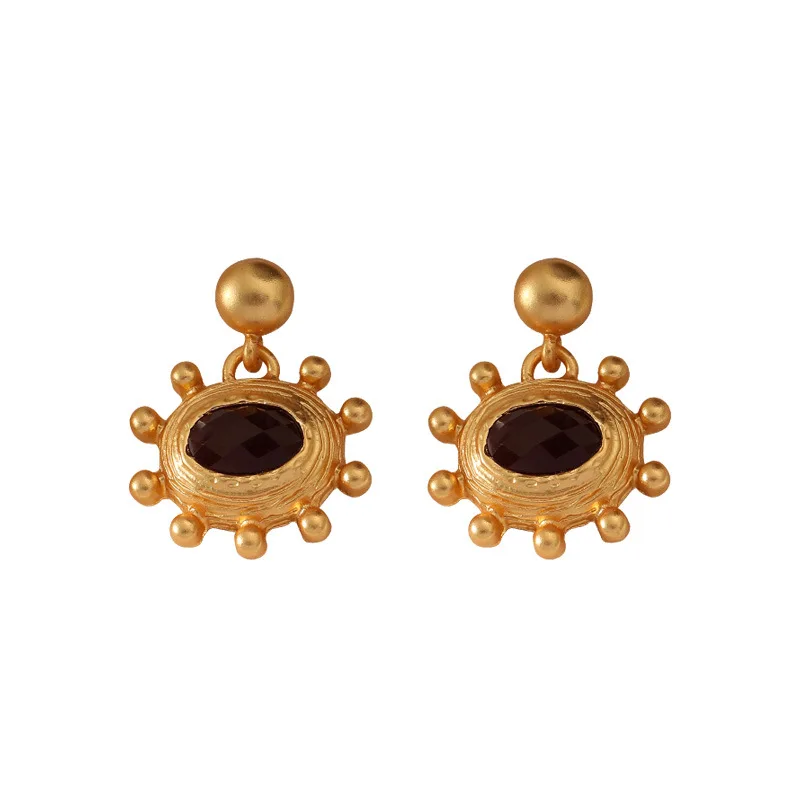 Trendy Jewelry 925 Silver Needle Matte Gold Color Earrings Vintage Temperament High Quality Metal Star Earrings For Women Gift
