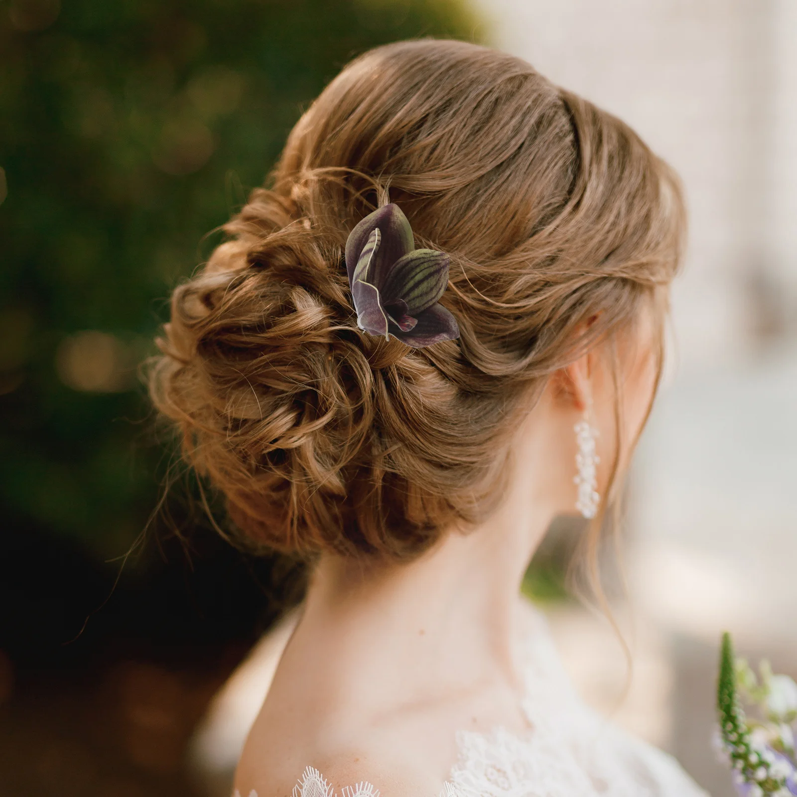 Braut Haar Blumen Blumen Accessoires Orchidee Clips für Haarnadel Hochzeit Dekor Essstäbchen Gabeln