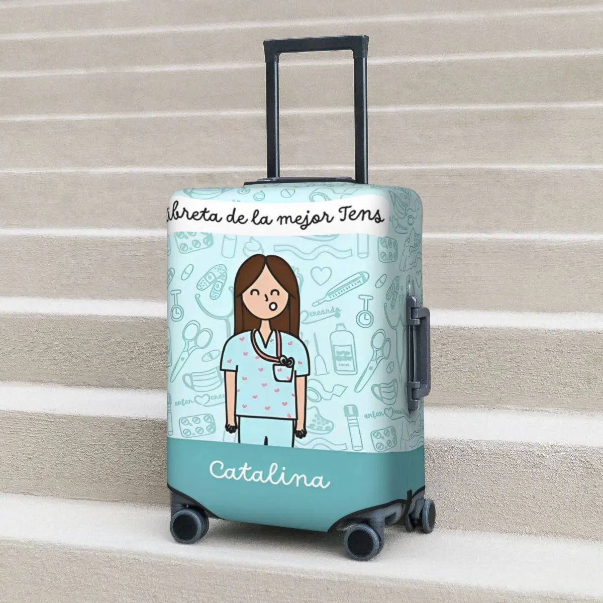 

Enfermera En Apuros Suitcase Cover Cruise Trip Protector Flight Practical Luggage Accesories