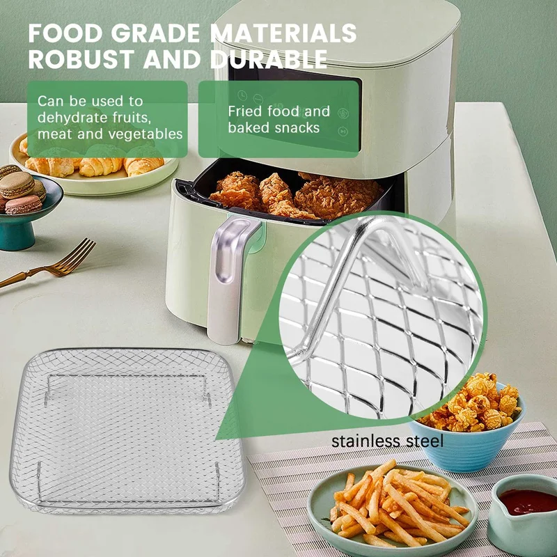 8-дюймовая стойка для фритюрницы для мгновенной фритюрницы Vortex, Philips,COSORI Air фритюрница, квадратные три Штабелируемых стойки для дегидратора