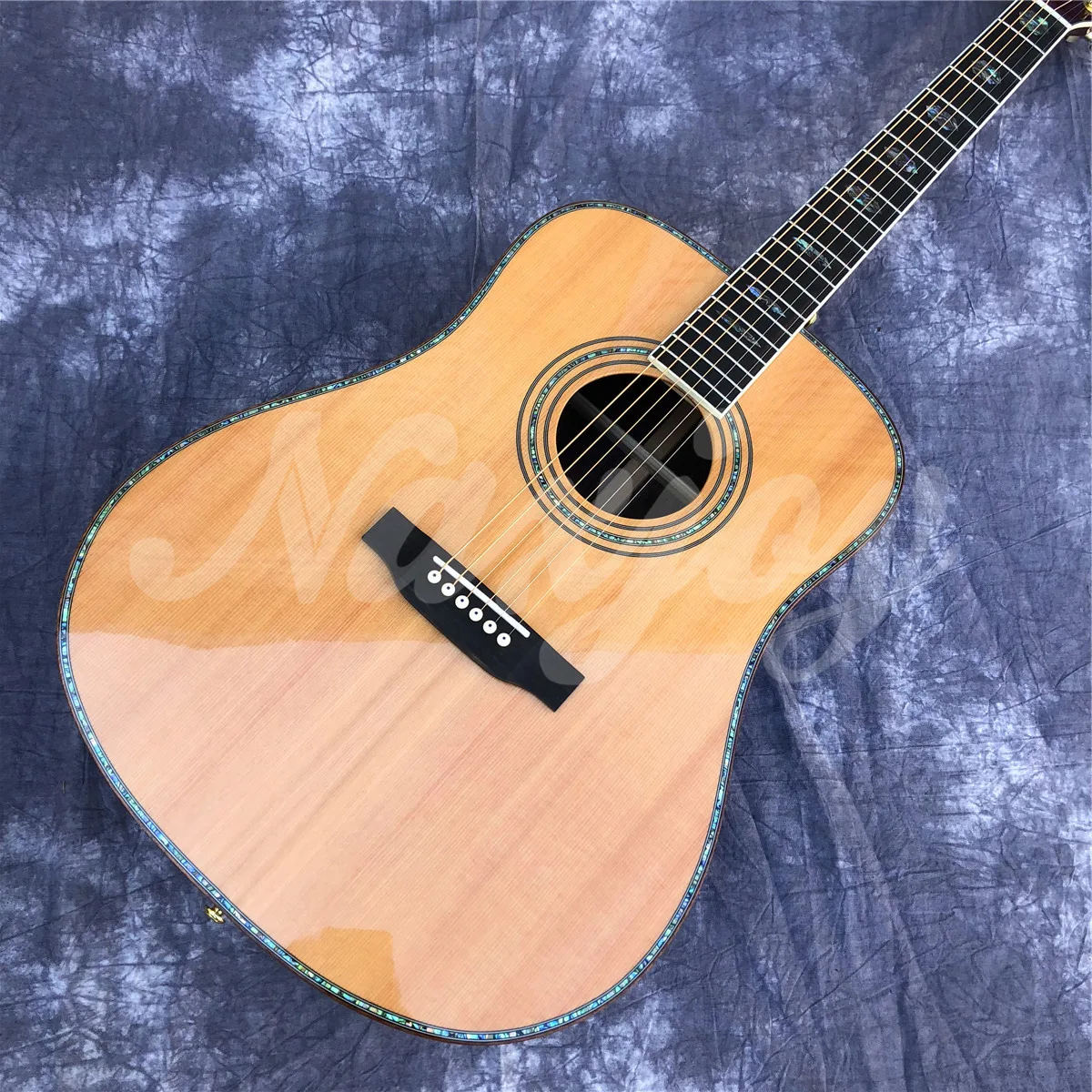 Hot high quality Solid Cedar Top Abalone Inlays Ebony Fingerboard, D Type Cocobolo Body Acoustic Guitar, 41