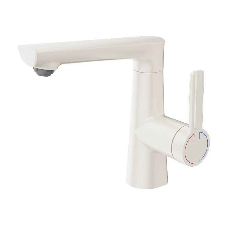 Cream White Lift Wash Basin Faucet Household Wash Basin Pull-Out Bathroom Basin Hot And Cold Water Tap Sink Faucet