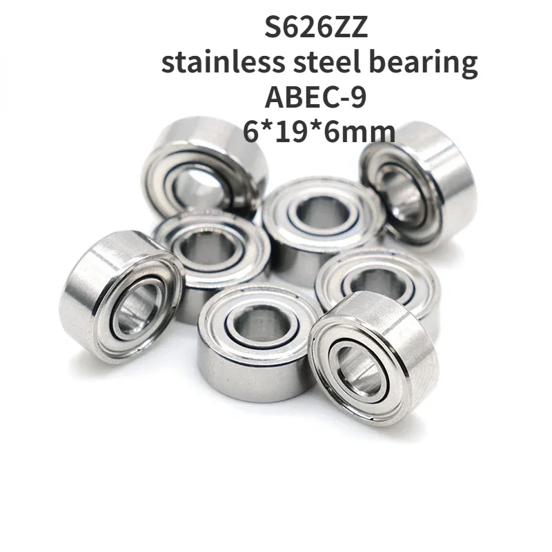 S626ZZ stainless steel bearing ABEC-9 Micro deep groove ball bearing size 6*19*6